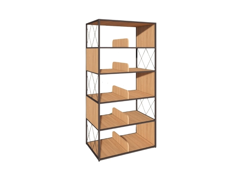 خزانة كتب معدنية خشبية LN-523